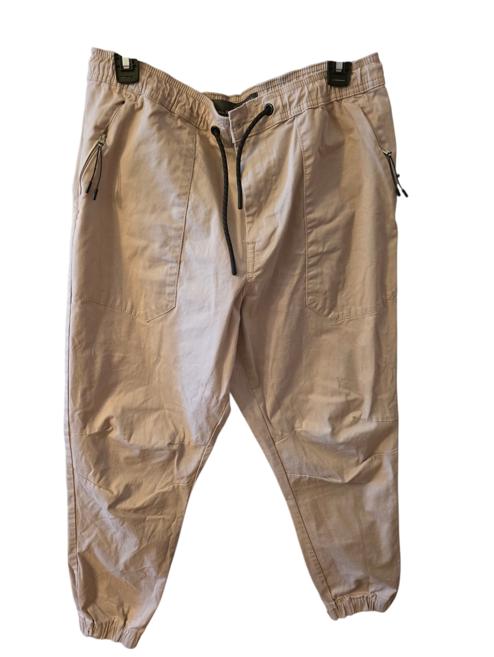 Men's Casual Drawstring Jogger Pants - Beige...Size Lg..